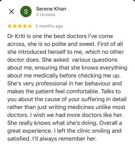 Dr. Kriti Agarwal Best Gynecologist Obstetricians Review