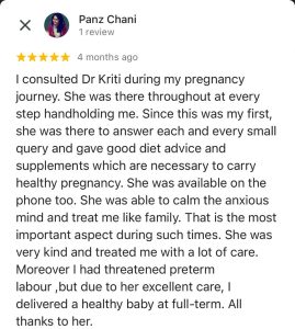 Dr. Kriti Agarwal Best Gynecologist Obstetricians Review