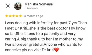 Dr. Kriti Agarwal Best Gynecologist Obstetricians Review
